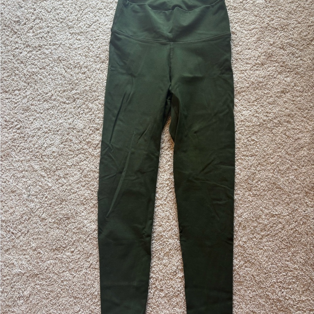 Fabletics Solid Power Hold Olive Green Leggings